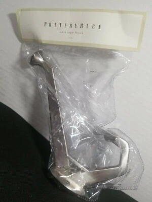 7" Silvertone Potterybarn Carriage Hook Robe Towel Jacket Hook - Image 1 of 4