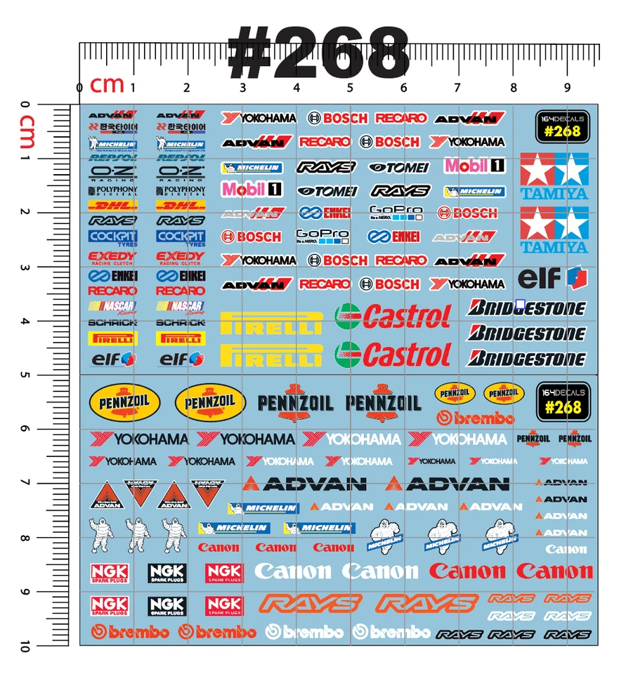 Sponsor Water Slide Decal White Toner  1/24 - 1/28 RC Model Dicast Hot!!! #268 - Image 1 of 4