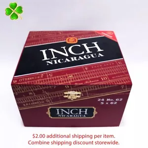 Pulgadas Nicaragua No. 62 Caja de cigarros de madera vacía 7" x 6,25" x 4,25" - Imagen 1 de 10