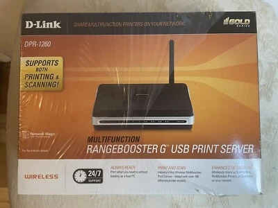 D-Link DPR-1260 Multifunction Rangebooster G USB Print Server - Image 1 of 2