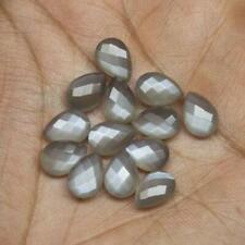 Natural Grey Moonstone Pear Checker Cut Loose Gemstones 7x10mm To 10x14mm