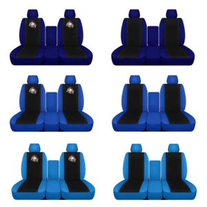 Blue Black Front Truck Seat Covers fit 2004-2012 GMC Sierra Truck 40-20-40 Seat - Bild 1 von 7
