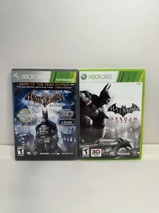 Batman Arkham Asylum & Arkham City Xbox 360 CIB - getestet & funktioniert - Bild 1 von 7