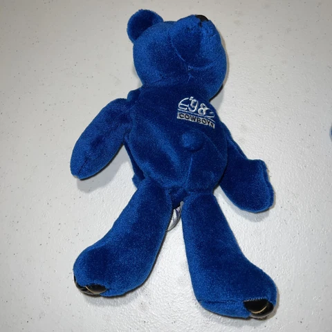 1998 Limited Treasures Dallas Cowboys TROY AIKMAN Blue Beanie Bear Baby Plush Cover