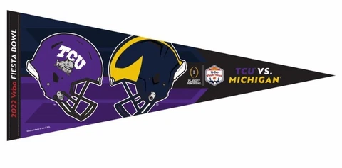 2022 Fiesta Bowl Semi Final TCU Horned Frogs Michigan Wolverines 12x30 Pennant Cover
