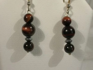 Tiger Eye Dangle Earrings - Picture 1 of 1