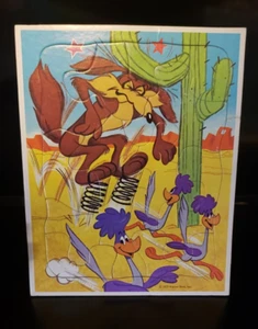 Vintage Warner Bros 1973 Roadrunner Wile E Coyote Kartonpuzzle 12 Stück - Bild 1 von 1