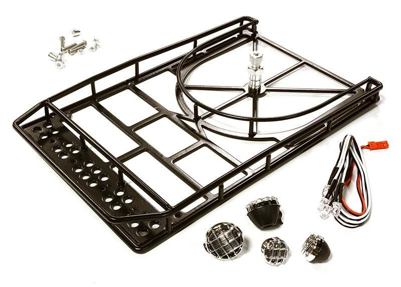 Realistic 1/10 Scale Alloy Luggage Tray 240x152x21mm with 4 LED Spot Light Set - Image 1 of 1