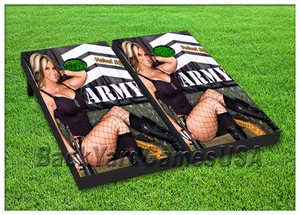 VINYL WRAPS Cornhole Boards DECALS Sexy Army Girl Bag Toss Game Stickers136 - Bild 1 von 1