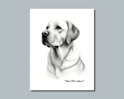 Personalized LABRADOR RETRIEVER Pet Print Photo DOG'S NAME Picture 8x10 11x14 P1 - Image 1 of 4