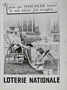PUBLICITÉ DE PRESSE 1940 LOTERIE NATIONALE POUR VOTRE SOLDAT - Imagen 1 de 1