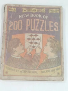 Vtg 1908 Wehmen Bros New Book Of 200 Puzzles 1908 No1 Antique Book - Foto 1 di 10