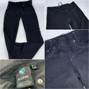 Kuhl Hiking Stretch Pants Women Sz 4 R Black Poly Nylon Elastane Mint YGI D3-109 - Picture 1 of 10