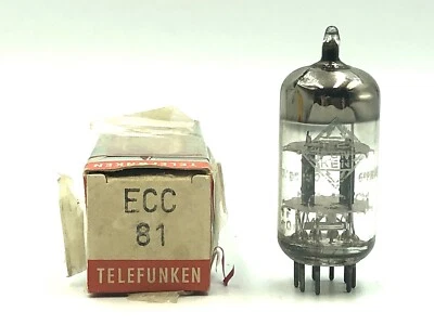 12AT7 / ECC81 Telefunken Siemens made, Röhre, Lampe, Röhre, Valve Lampa. NOS, Neu im Karton - Bild 1 von 3