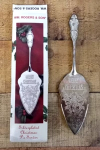 WM. Rogers & Son versilbert Weihnachten Tortenheber - Bild 1 von 7