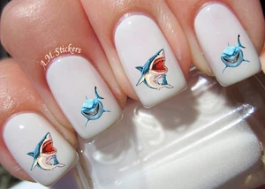 Juego de 54 pegatinas de transferencia arte en uñas tiburones - A1279 - Imagen 1 de 1