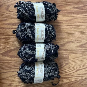 Moda Dea Lazy Daisy Yarn Lot of 4 Black Multicolor - Picture 1 of 3