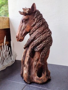 Kunstholz Pferdekopf Statue Harz sieht aus wie Holz - Bild 1 von 14