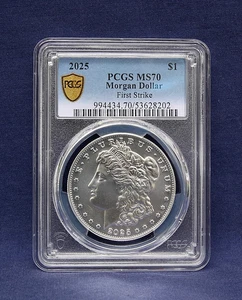 2025 SILVER MORGAN DOLLAR PCGS MS70 GOLD SHIELD - Picture 1 of 2