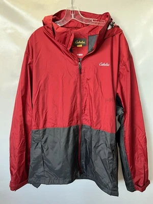 Cabela's Jacket Windbreaker Mens Red Gray 4Most Repel Packable Hood Size 3XL - Image 1 of 4