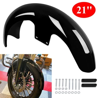 21" Wrap Front Fender Black For Harley Street Road Glide Road King Baggers - Image 1 of 4