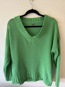 Aerie Oversized Sweater Pullover Women's XS Green Soft Pullover Lightweight - Picture 1 of 3