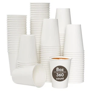 360 Count 8 oz Paper Cups, Disposable Paper Coffee Cups 8 oz,Hot Beverage Dri... - Picture 1 of 7