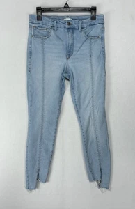 GOOD AMERICAN Distressed Jeans Womens 10 (30x29) Blue Good Legs Straight Stretch - Picture 1 of 19