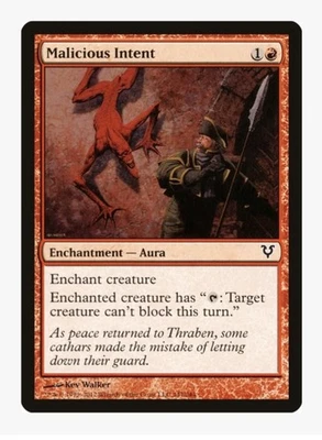 Malicious Intent (FOIL) | MTG AVR | EDH Commander Red Aura Evasion Falter | LP - Image 1 of 3