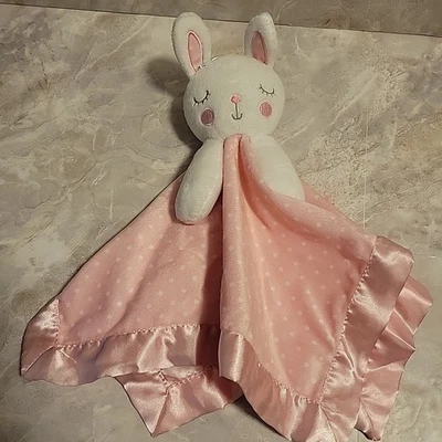 CIRCO Sleeping Bunny Rabbit Lovey Rosa Blanco Lunares Manta de Seguridad Objetivo Foto 1 de 4