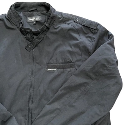 Members Only Black Bomber Jacket 4XL Mens Classic Zip Front Casual Outerwear - Image 1 of 4