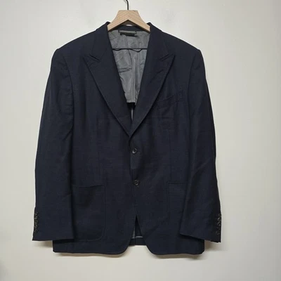Abrigo Blazer Deportivo Tom Ford Para Hombre Azul Marino Lana Mohair Seda Italia Talla IT 54L  Foto 1 de 4