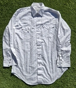 Camisa de Colección H Bar C Western Para Hombres 15.5-32 Blanca Perla Frontal a Presión Rancho EE. UU. AÑOS 70 - Imagen 1 de 6