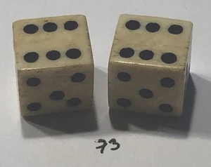 Vintage Paar Knochen (Rinder) Würfel 9/16 Zoll - Bild 1 von 4