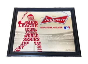 2015 Budweiser MLB Baseball Our Pastime insegna specchio Busch Stadium 23,5"x29,5" - Foto 1 di 9