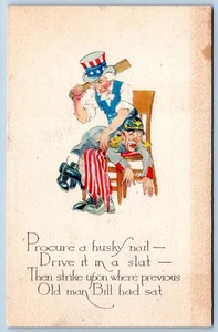 POSTAL PATRIÓTICA PROPAGANDA EMPERADOR ALEMÁN "BILL" TÍO SAM NALGADAS DE LA PRIMERA GUERRA MUNDIAL DE 1910 - Imagen 1 de 2