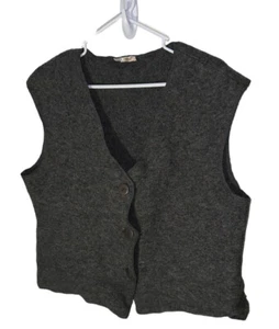Enna Mens Wool Blend Vest Size 44/46 Gray Button Front - Picture 1 of 6