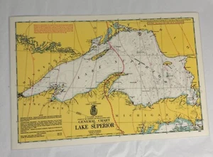 US Army Corp of Engineers US Lake Survey HEDWIN mappa laminata LAGO SUPERIORE - Foto 1 di 8