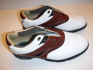 Etonic Difference Gore-Tex Oxford Golf Shoes Brown White Men's Size 9.5 - Picture 1 of 10
