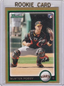 BUSTER POSEY 2010 Bowman GOLD ROOKIE CARD San Francisco Giant BASEBALL INSERT RC - Picture 1 of 2