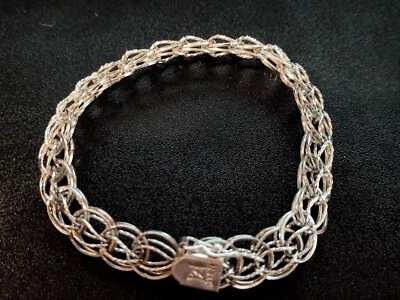 7.5" Byzantine Oval Link Chain Sterling Bracelet - Image 1 of 4