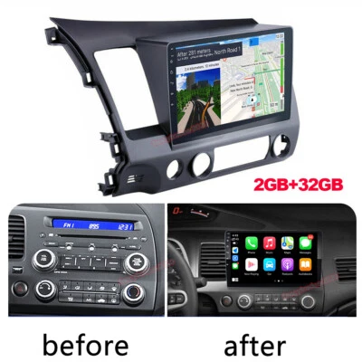 Car Radio Multimedia Stereo GPS Player For Honda Civic 2006-2011 Android 12 WiFi - Image 1 of 4