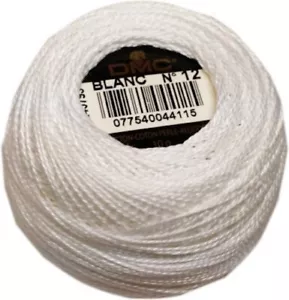 DMC Pearl Cotton 131 Yard Ball - Size 12 - Color White - Picture 1 of 1
