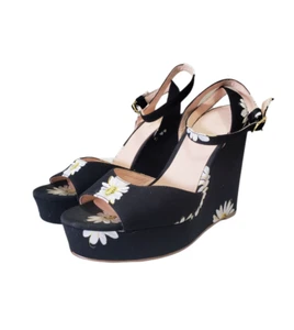 Kate spade NY Dellie Printed DAISY Platform Wedge Shoes Women's Size 8M - Picture 1 of 12