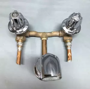 Vintage Chrome Brass Deco CRANE Bathtub Faucet Mixer Valves Old 461-25B - Picture 1 of 17