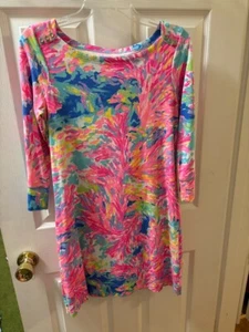 NWOT Lilly Pulitzer Sophie Multi Palm Beach Print Tunic Dress UPF50 Stretch SzM - Picture 1 of 7