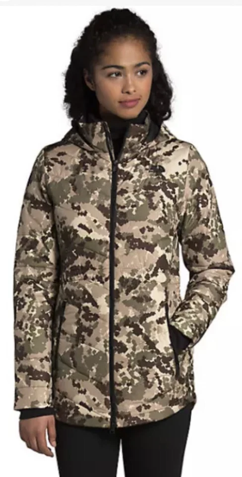 The North Face Womens Tamburello Insulated Parka Winter Coat Hooded Camo LG
