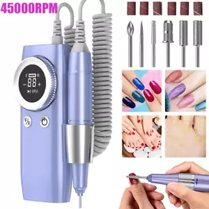 45000RPM Electric Nail Drill Machine Manicure Gel Polish File Cuticle Remove KS1 - Picture 1 of 26