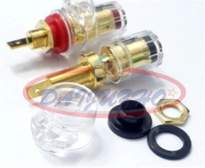 2pcs Dual-purpose pure copper gold-plated speaker horn binding Brand new - Picture 1 of 6