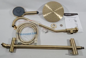 Gold Regendusche Set 8 Zoll Duschkopf Wandhalterung Handbrause Nachrüstung - Bild 1 von 17
